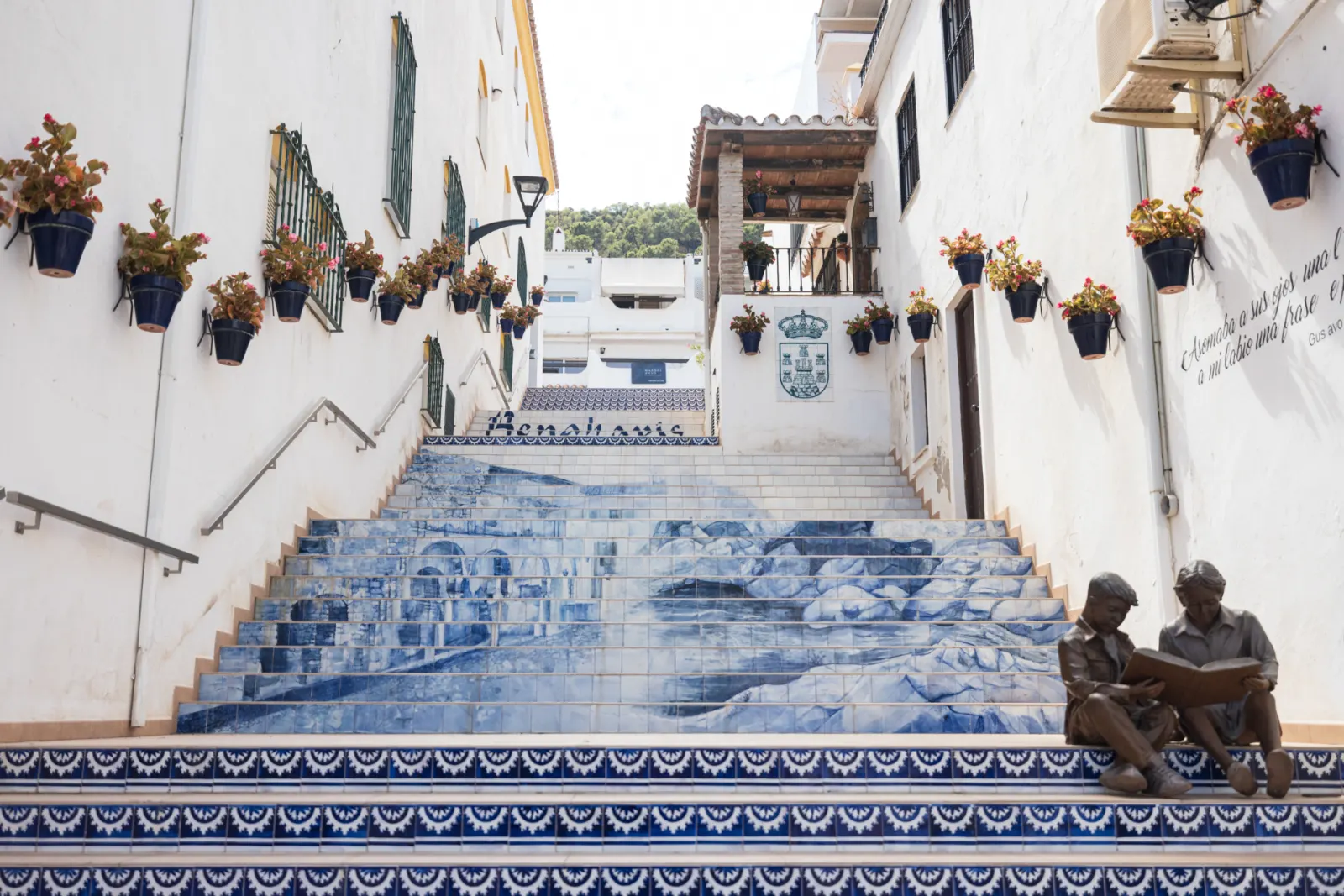 Hand-painted azulejo stairs in the old town